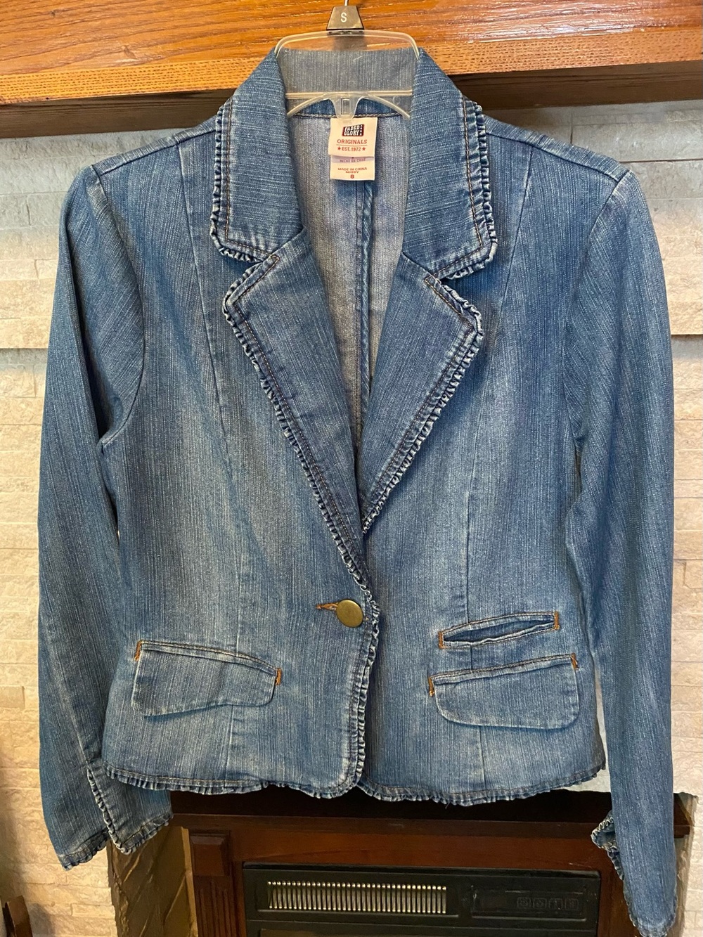 Faded Glory Women's Blue Denim Blazer Size 8